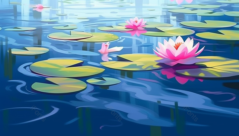 唯美夏至荷塘的荷花插画背景水彩画,插画/手绘图,插画/手绘图库,插画/手绘图下载,插画/手绘